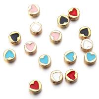 Enamel Zinc Alloy Beads, Heart, DIY 