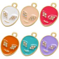 Enamel Brass Pendants, Alien, gold color plated, micro pave cubic zirconia Approx 2mm 