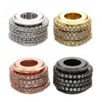 Brass Spacer Beads, plated, micro pave cubic zirconia Approx 5mm 
