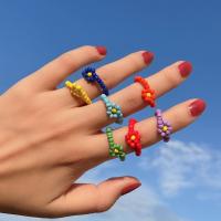Seedbead Ring Set, 7 pieces & for woman, multi-colored 