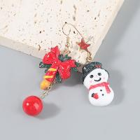 Boucles d'oreilles de Noël, alliage de zinc, avec résine, Conception de Noël & bijoux de mode & pour femme, Vendu par paire
