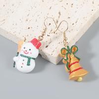 Boucles d'oreilles de Noël, alliage de zinc, avec résine, Conception de Noël & bijoux de mode & pour femme, Vendu par paire
