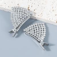 Alligator Hair Clip, Zinc Alloy, 2 pieces & fashion jewelry & for woman & with rhinestone 