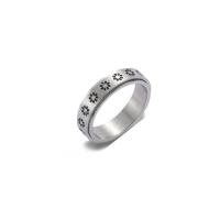 Stainless Steel Finger Ring, polished, Unisex silver color, 6mm 