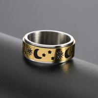 Titanium Steel Finger Ring, anoint, for man, golden, 8mm 
