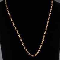 Halskette, 316 L Edelstahl, mit Verlängerungskettchen von 6cm, goldfarben plattiert, Oval-Kette & für Frau, goldfarben, 3x6mm, Länge:ca. 36 cm, verkauft von PC