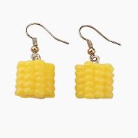 Resin Drop Earring, Corn & for woman, yellow 