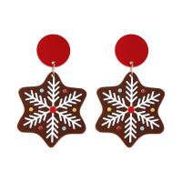 Boucles d'oreilles de Noël, Acrylique, avec alliage de zinc, Conception de Noël & styles différents pour le choix & pour femme, plus de couleurs à choisir Vendu par paire
