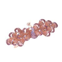 Hair Barrettes, Zinc Alloy, with Cats Eye, plated & for woman & with rhinestone 
