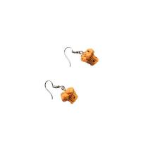 Resin Zinc Alloy Earring, with Zinc Alloy, Bread & for woman 30mm 