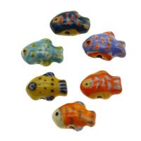 Tierische Porzellan Perlen, Fisch, DIY, keine, 14x19x9mm, 500PCs/Tasche, verkauft von Tasche