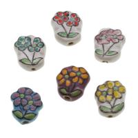 Abalorio de flor de porcelana, Bricolaje, más colores para la opción, 15x13x6mm, 100PCs/Bolsa, Vendido por Bolsa