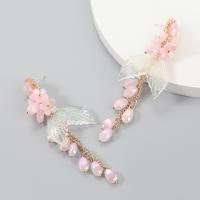 Resin Zinc Alloy Earring, with Resin, fashion jewelry & for woman 