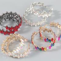 Zinc Alloy Rhinestone Hoop Earring, fashion jewelry & for woman & with glass rhinestone 