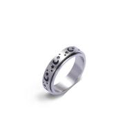 Titanium Steel Finger Ring, anoint & for man, silver color, 6mm 
