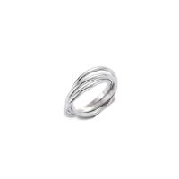 Titanium Steel Finger Ring, polished, multilayer & Unisex, silver color 