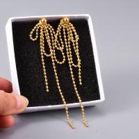 Fashion Fringe Earrings, 316L Stainless Steel, gold color plated, for woman, golden, 88mm 