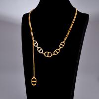 Collar de Acero Inoxidable, acero inoxidable 316L, con 6cm extender cadena, chapado en color dorado, cadenilla & para mujer, dorado, 15x8mm, longitud:aproximado 39 cm, Vendido por UD