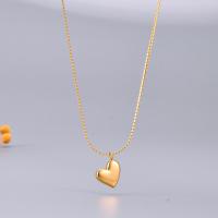 Stainless Steel Jewelry Necklace, 316L Stainless Steel, with 5cm extender chain, Heart, gold color plated, for woman, golden Approx 40 cm 