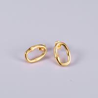 Stainless Steel Stud Earring, 316L Stainless Steel, Geometrical Pattern, gold color plated, for woman, golden 