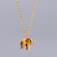 Stainless Steel Jewelry Necklace, 316L Stainless Steel, Elephant, plated, round link chain & for woman Approx 45 cm 