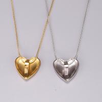 Stainless Steel Jewelry Necklace, 316L Stainless Steel, with 6cm extender chain, Heart, plated, snake chain & for woman Approx 40 cm 