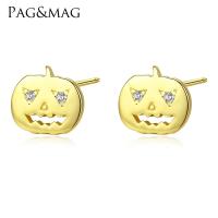 Cubic Zirconia Micro Pave Brass Earring, Pumpkin, Halloween Jewelry Gift & micro pave cubic zirconia & for woman 