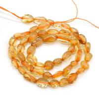 Citrin Naturperlen, Gelbquarz Perlen, Unregelmäßige, natürlich, DIY, gelb, 6-8mm, Länge:38 cm, verkauft von Strang