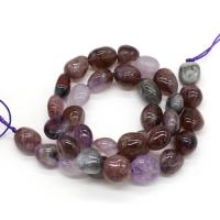 Rutilquarz Perlen, Rutilated Quarz, Unregelmäßige, natürlich, DIY, gemischte Farben, 10-12mm, Länge:38 cm, verkauft von Strang