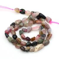 Natürlicher Turmalin Perlen, Unregelmäßige, DIY, gemischte Farben, 6-8mm, Länge:38 cm, verkauft von Strang