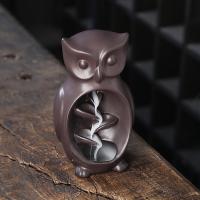 Incense Smoke Flow Backflow Holder Ceramic Incense Burner, Porcelain, Owl, plated, for home and office & durable 