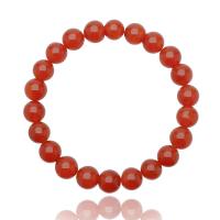 Bracelets Agate en rouge, agate rouge, Rond, bijoux de mode & pour femme, 8mm .4 pouce, Environ Vendu par brin