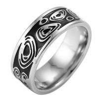 Titanium Steel Finger Ring, for woman, black 