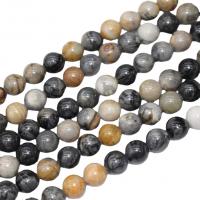 Picasso Jaspis  Perlen, rund, poliert, DIY, gemischte Farben, Länge:38 cm, verkauft von Strang