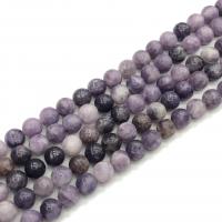 Natural Lepidolite Beads, Round, polished, DIY, purple cm 