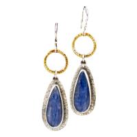 alliage de zinc Boucle d'oreille goutte, avec Lapis lazuli, Placage, bijoux de mode & pour femme Vendu par paire