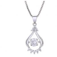 Brass Cubic Zirconia Necklace, with Cubic Zirconia, with 5cm extender chain, plated, box chain & for woman Approx 40 cm 