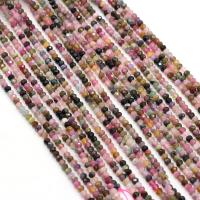 Natürlicher Turmalin Perlen, Abakus,Rechenbrett, DIY & facettierte, gemischte Farben, 3x4mm, Länge:38 cm, verkauft von Strang
