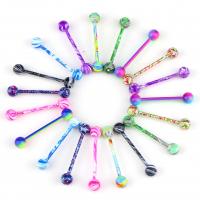 Stainless Steel Straight Barbell, mixed, multi-colored 