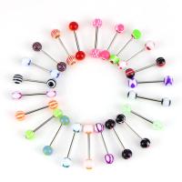 Stainless Steel Straight Barbell, 316L Stainless Steel, with Acrylic multi-colored 