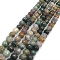 Natürliche Indian Achat Perlen, Indischer Achat, rund, poliert, DIY & facettierte, gemischte Farben, Länge:38 cm, verkauft von Strang