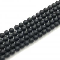 Natural Black Agate Beads, Round, polished, DIY & frosted, black cm 