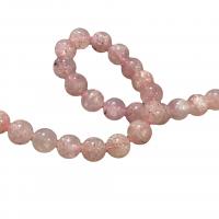 Strawberry Quartz Beads, Round, polished, DIY, pink cm 
