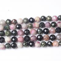 Natural Tourmaline Beads, Round, handmade, DIY & faceted, mixed colors cm 