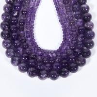 Natural Amethyst Beads, Round, polished, DIY, purple cm 