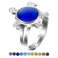 Mood Finger Ring, Zinc Alloy, Turtle, plated, Adjustable & Mood Enamel & for woman & epoxy gel, mixed colors 
