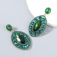Zinc Alloy Rhinestone Drop Earring, fashion jewelry & for woman & with glass rhinestone & with rhinestone 