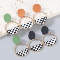 Resin Zinc Alloy Earring, with Resin, plated, fashion jewelry & for woman 