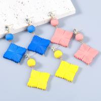 Resin Zinc Alloy Earring, with acrylic rhinestone & Resin, fashion jewelry & for woman 