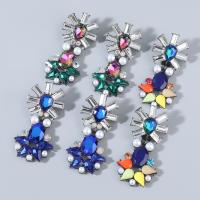 Zinc Alloy Rhinestone Drop Earring, with ABS Plastic Pearl, fashion jewelry & for woman & with rhinestone 